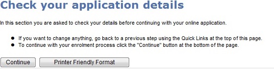Example of Summary Page