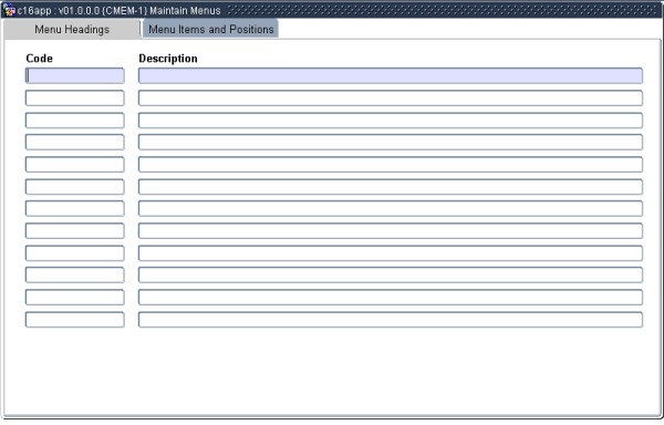 Example of Menu Headings
