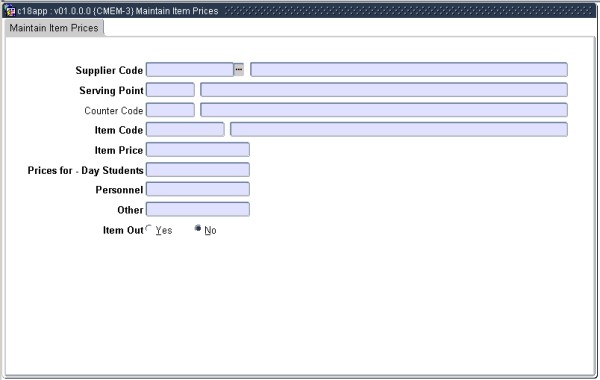 Example of Maintain Item Prices