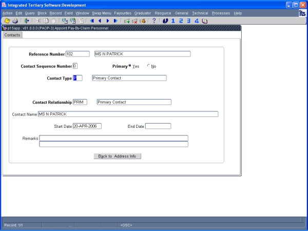 Contact Screen