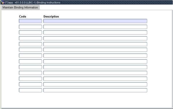 Example of Binding Instructions