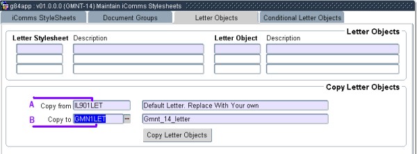 Copy letter objects