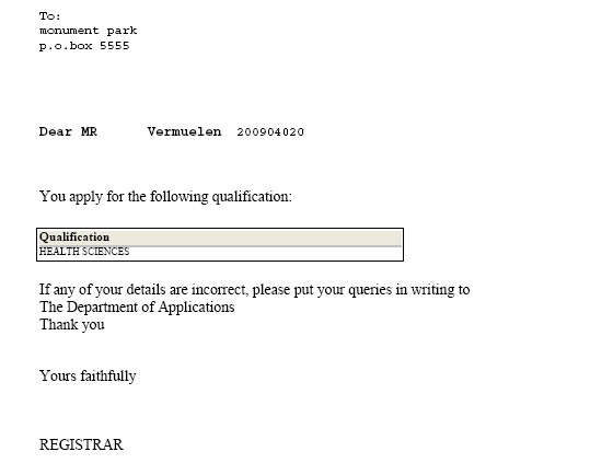 letter out put with paragraph