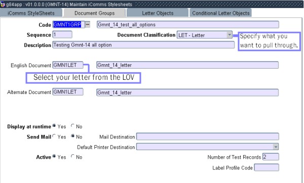 Linking letter to master group
