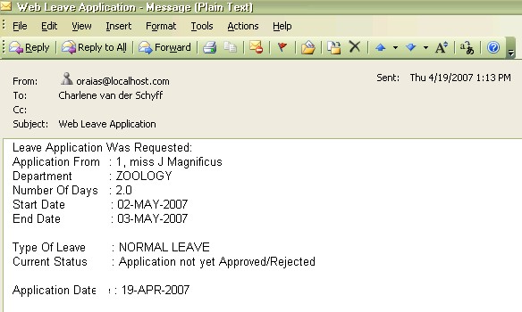 Example of ...email