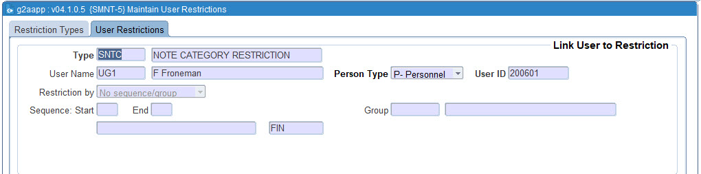Example of ..User restrictions smnt-5a