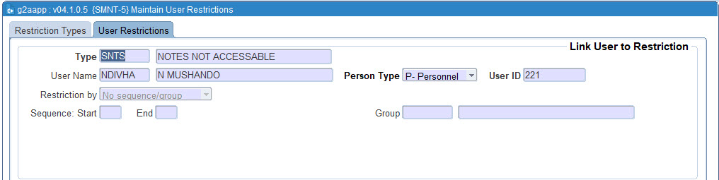 Example of ..User restrictions smnt-5b