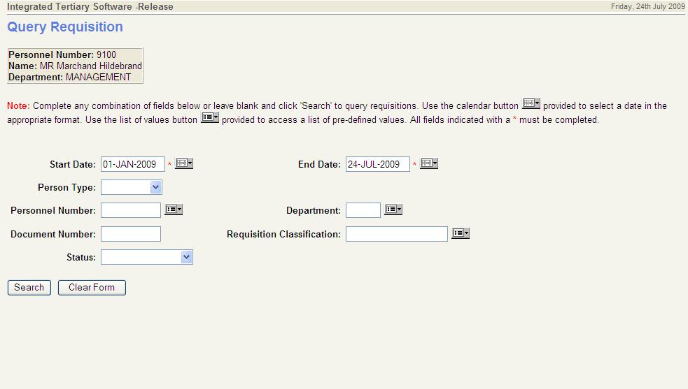 Query Requisition