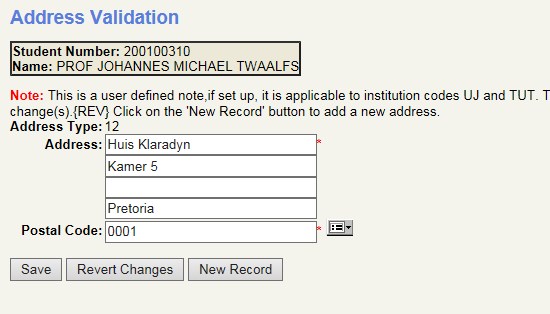 change address