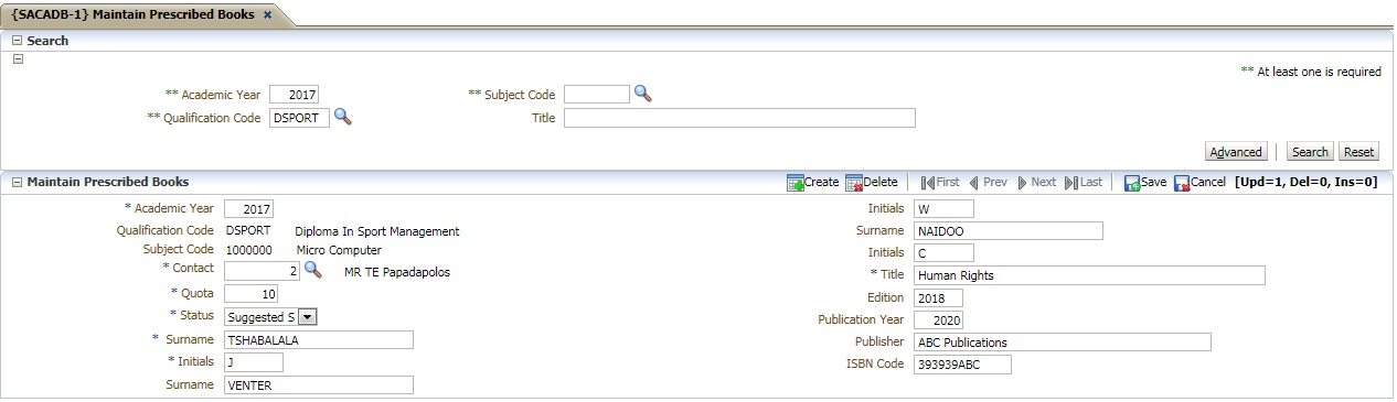 Example of ...sacadb-1b1
