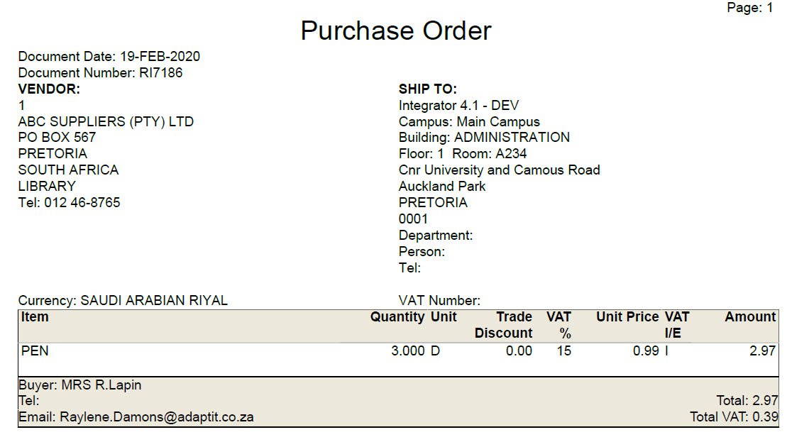 Order Document