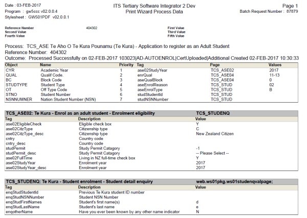 Print Wizard Process Data Page 1