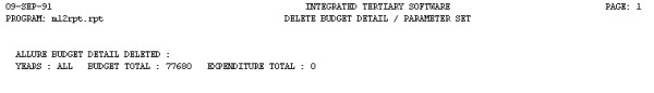 delete parameters set
