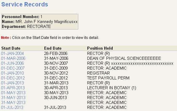 service records