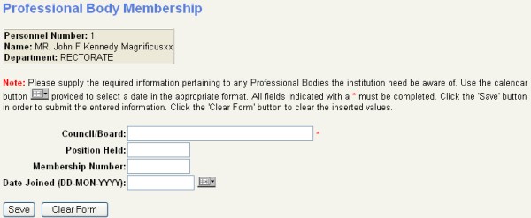 professional bodies