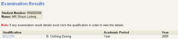 exam results