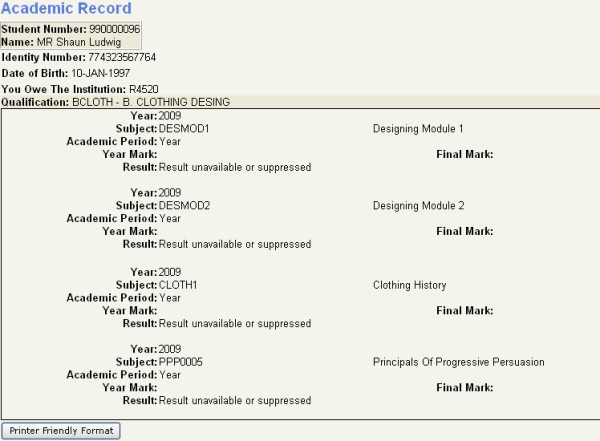 academic record 2