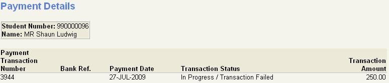 payment detials