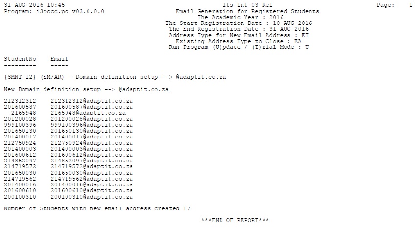 Update mode of load email addresses