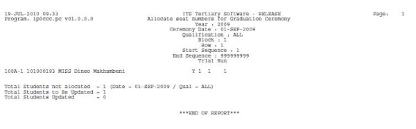 Allocate Seat Numbers for Ceremony